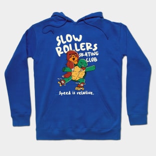 Slow Rollers Skating Club // Funny Turtle and Sloth on Roller Skates Hoodie